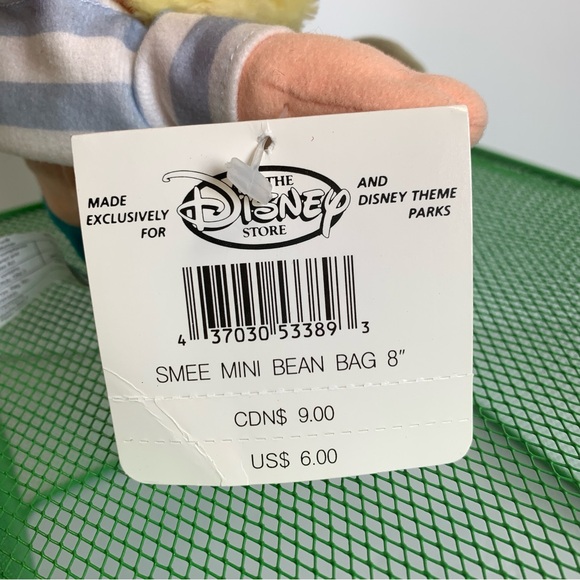 Vintage 💕Disney 2 Peter Pan Characters , Smee💚 & Nana 🐕 Mini Bean Bag  8” - Picture 12 of 12